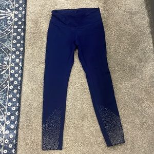 Lululemon Royal Blue Scalloped Design Leggings with Pockets